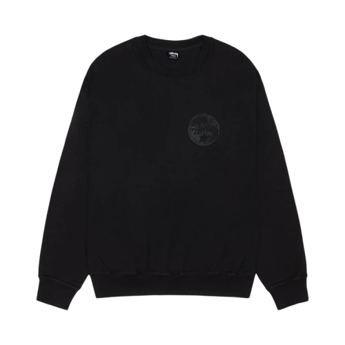 Stussy Dot Stamp Crew Pigment Dyed 'Black'