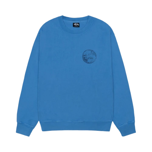 Stussy Dot Stamp Crew Pigment Dyed 'Blue'