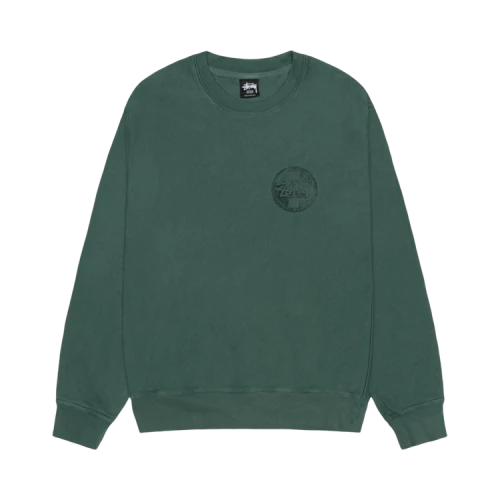 Stussy Dot Stamp Crew Pigment Dyed 'Forest'