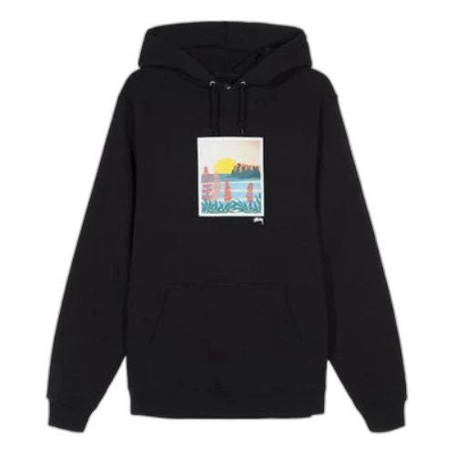 Stussy Coastal Hood Photo Fleece Lined Unisex Black