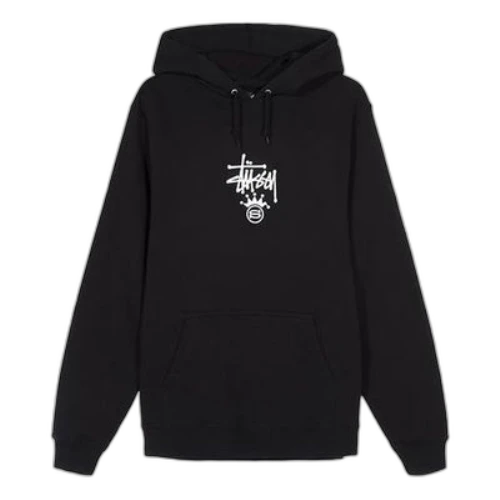 Stussy S Crown Hood Alphabet Fleece Lined Unisex 'Black Gray Orange'