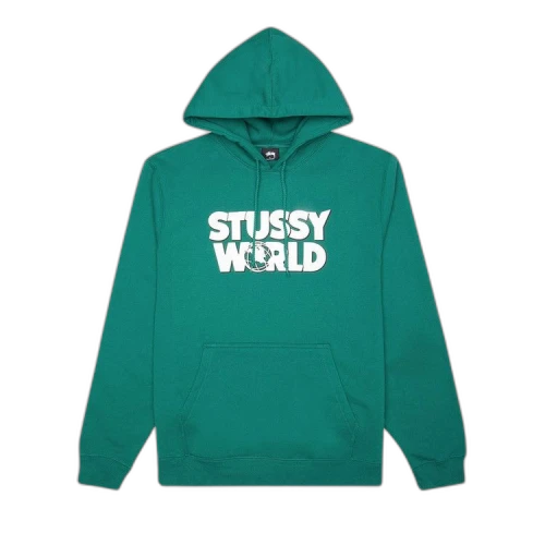 Stussy World Hoodie 'Dark Green'