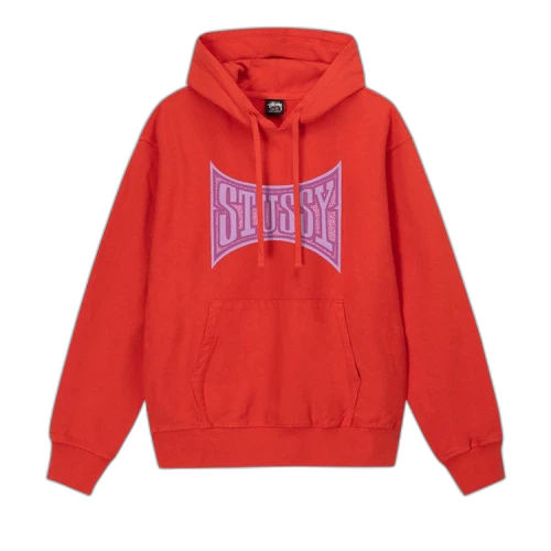 Stussy Champion Pigment Dyed Hoodie 'Tomato'