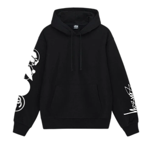 Stussy Stacked Pigment Dyed Hoodie Black
