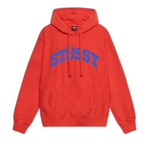 Stussy Block Sport Pigment Dyed Hoodie Tomato