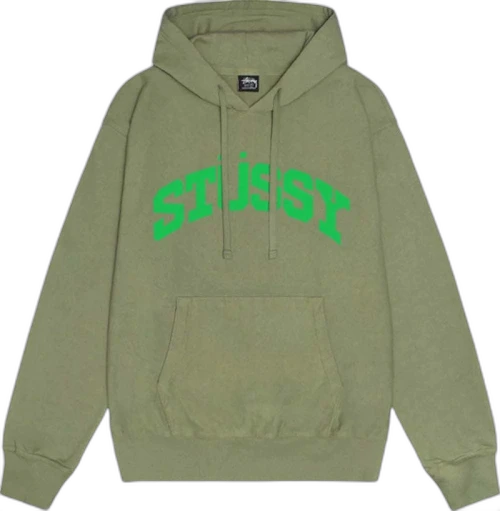 Stussy Block Sport Pigment Dyed Hoodie Artichoke