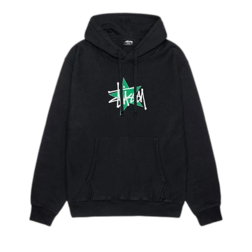 Stussy Star Hoodie Pigment Dyed 'Black'