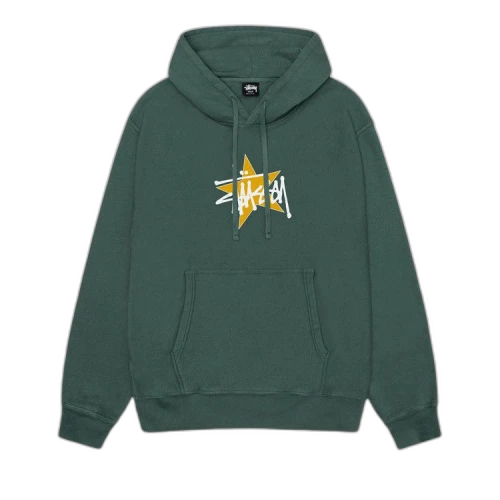 Stussy Star Hoodie Pigment Dyed 'Forest'