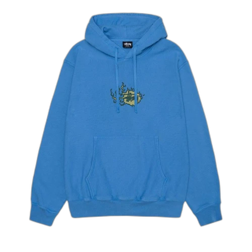 Stussy Pigment Dyed Mosaic Dragon Hoodie 'Blue'