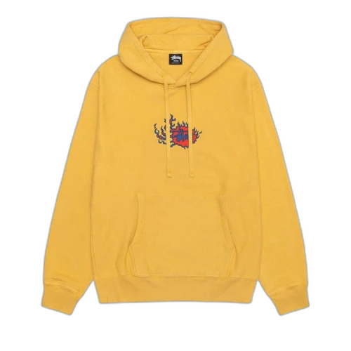 Stussy Pigment Dyed Mosaic Dragon Hoodie 'Honey'