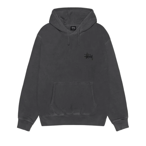 Stussy Basic Hoodie Pigment Dyed 'Black/Black'