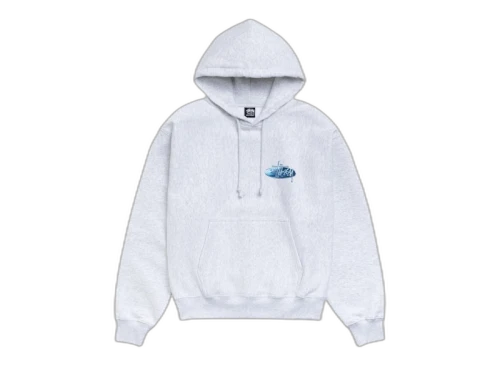 Stüssy Wave Oval Hoodie Ash Heather