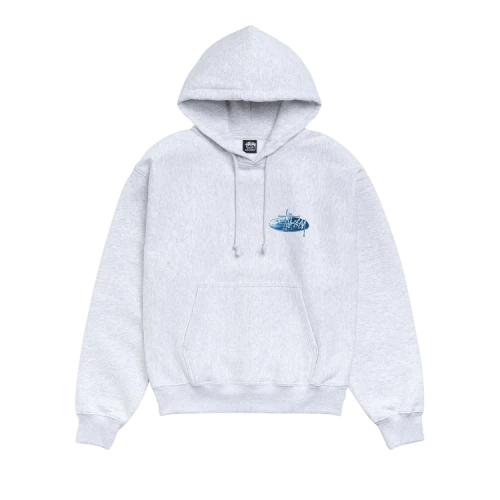 Stussy Wave Oval Hoodie 'Ash Heather'