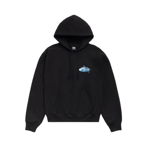 Stussy Wave Oval Hoodie 'Black'