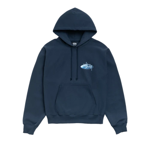 Stussy Wave Oval Hoodie 'Navy'