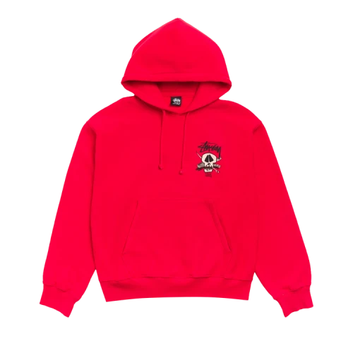 Stussy Fresh Foils Hoodie Garment Dyed 'Red'