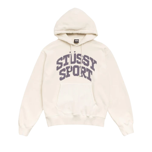 Stussy Block Sport Hoodie Garment Dyed 'Bone'