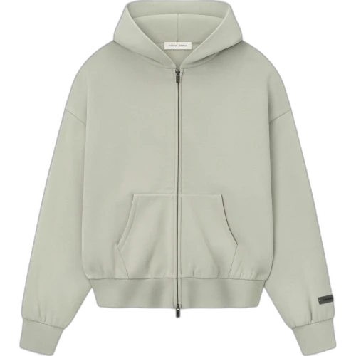 Fear of God Essentials Classic Fleece Zip-Up Hoodie Abbey Stone