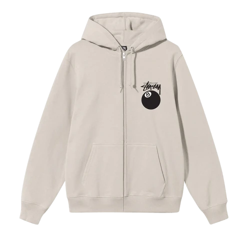 Stussy 8 Ball Zip Hood 'Smoke'