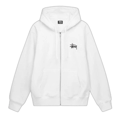 Stussy Basic Zip Hoodie 'White'
