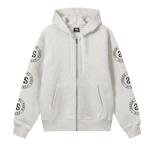 Stussy Seal Zip Hoodie 'Ash Heather'