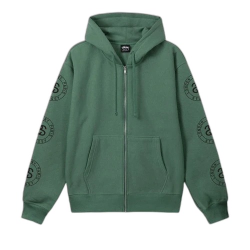 Stussy Seal Zip Hoodie 'Green'