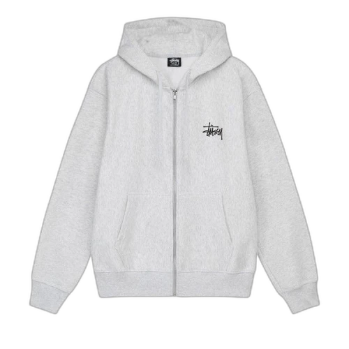 Stussy Basic Zip Hoodie 'Ash Heather'