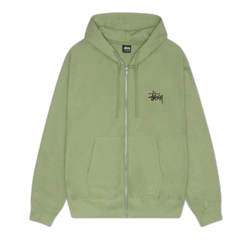 Stussy Basic Logo Zip Hoodie Moss