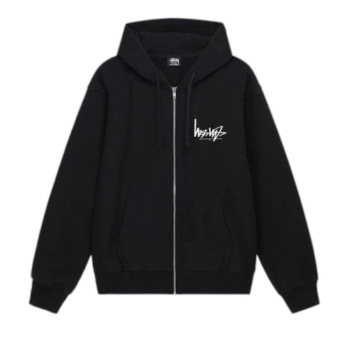 Stussy Flipped Zip Hoodie Black