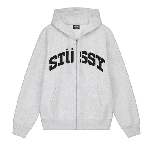 Stussy Block Sport Zip Hoodie 'Ash Heather'