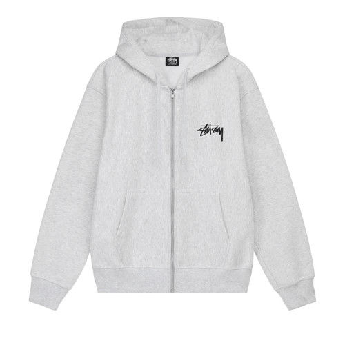 Stussy Burning Stock Zip Hoodie 'Ash Heather'