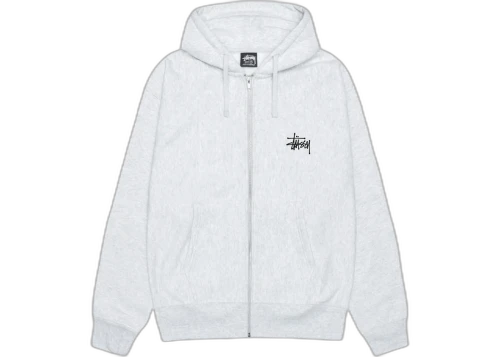 Stussy Basic Stussy Zip Hoodie Ash Heather