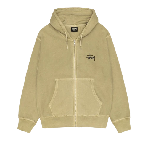 Stussy Basic Zip Hoodie Pigment Dyed 'Elm'