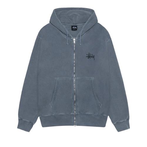 Stussy Basic Zip Hoodie Pigment Dyed 'Navy'