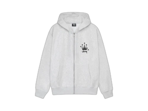 Stussy Regal Crown Zip Hoodie Ash Heather