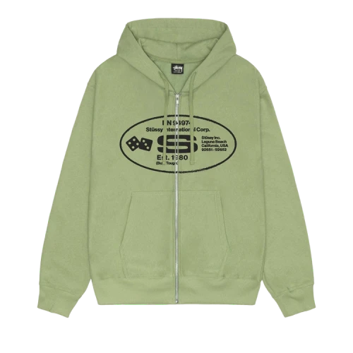 Stussy Oval Corp. Zip Hood 'Moss'