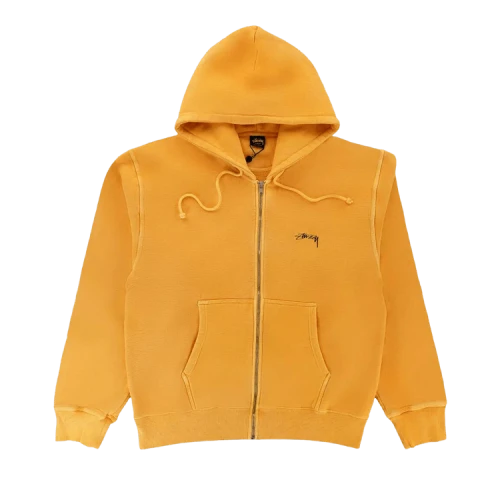 Stussy Smooth Stock Pigment Dyed Zip Hoodie 'Orange'
