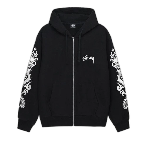 Stussy Dragons Zip Hoodie Black