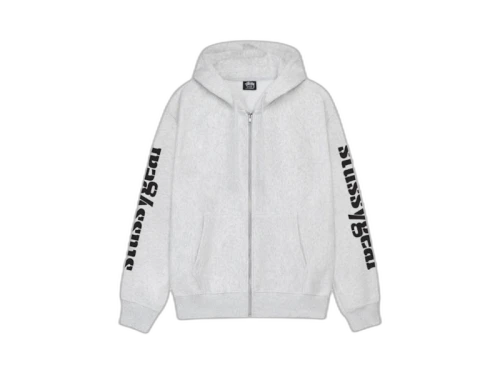 Stussy Gear Zip Hoodie Ash Heather