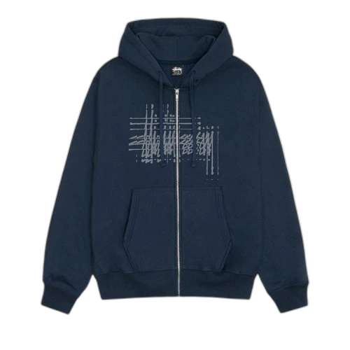 Stussy Refracted Zip Hoodie Navy