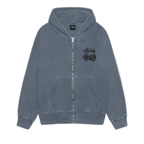 Stussy Dice Zip Hoodie Pigment Dyed 'Navy'