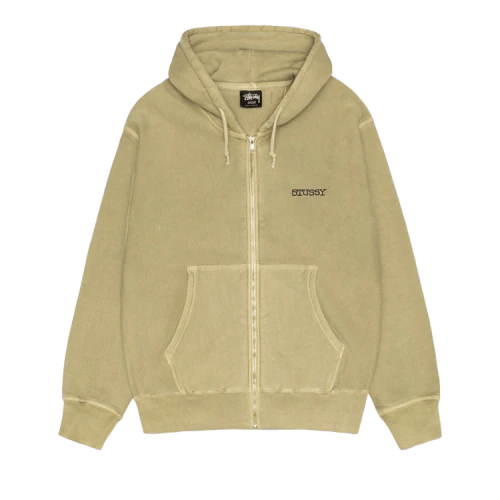 Stussy Jumbo Zip Hoodie Pigment Dyed 'Elm'