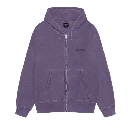 Stussy Jumbo Zip Hoodie Pigment Dyed 'Grape'