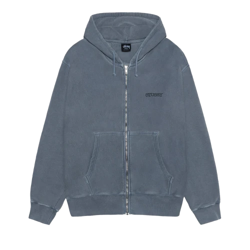 Stussy Jumbo Zip Hoodie Pigment Dyed 'Navy'