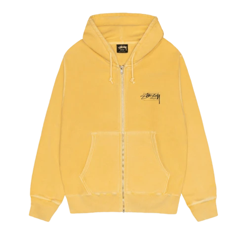 Stussy Modern Age Zip Hoodie Pigment Dyed 'Yellow'