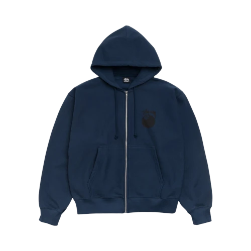 Stussy 8 Ball Zip Hoodie 'Navy'