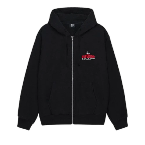 Stussy Superior Quality Zip Hoodie (SS25) Black