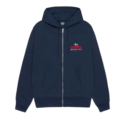 Stussy Superior Quality Zip Hoodie (SS25) Navy