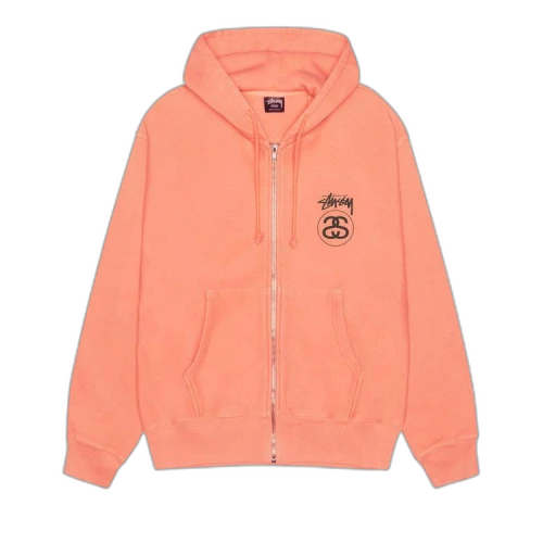 Stussy Stock Link Zip Hoodie Pigment Dyed 'Sherbert'