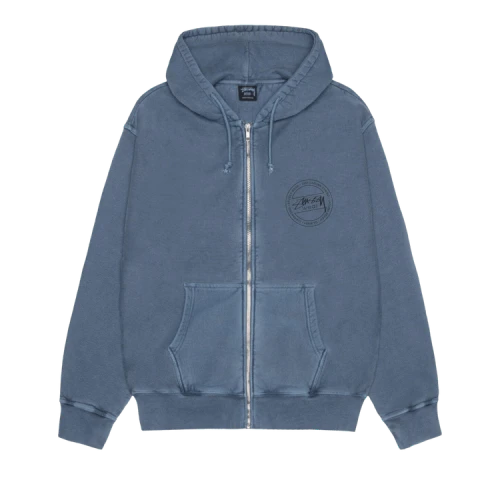 Stussy Wear Zip Hoodie Navy Pigment Dyed
